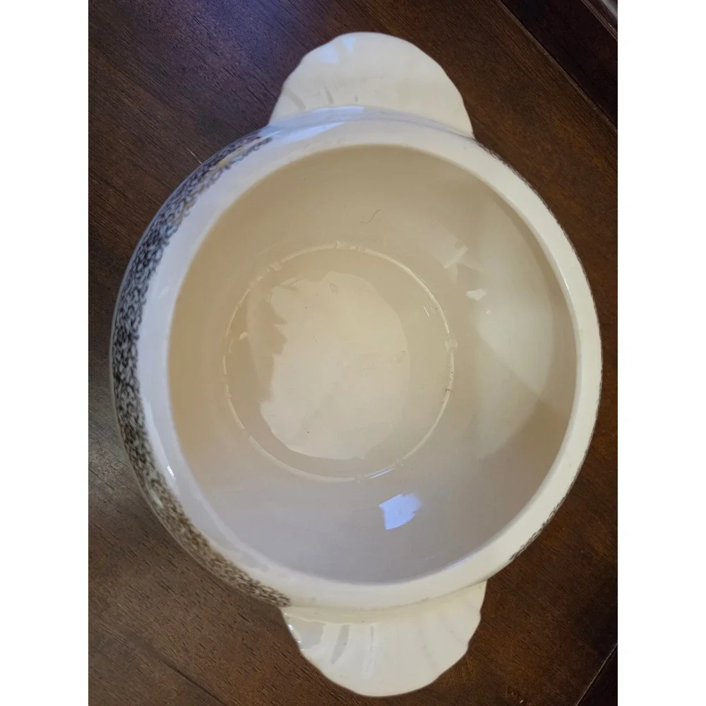 Vintage Paden City Pottery Bak-Serv Lidded Tureen Casserole Dish 22K Gold 1930s